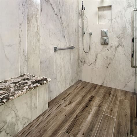 Shower Designs Featuring Large Format Tiles 